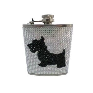 Juicy Couture Limited Edition Scottish Dog Flask Stainless‎ Steel 7oz.